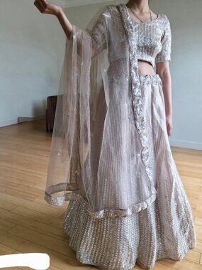 Light Grey pink silver lehenga NEGOTIABLE